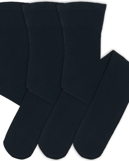 Набор черных детских колготок 3 штуки Yula School. Черные колготки для девочки в школу Microfibra 3D.